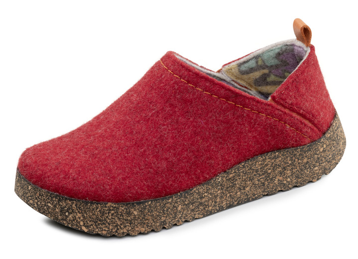 Huisschoenen - Gemini, comfortabele damespantoffels, breedte G, met uitneembaar voetbed, in Größe 036 bis 042, in Farbe ROT Ansicht 1