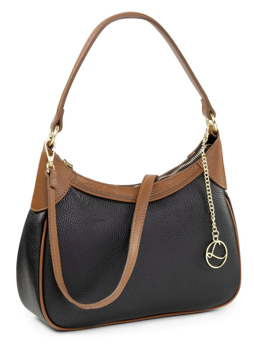Tassen - Laurina, tas, dames, met afneembare, verstelbare schouderband, in Farbe SCHWARZ-COGNAC Ansicht 1