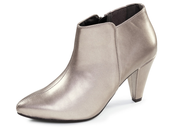Laarzen & laarsjes - Andrea Conti, trendy dames enkellaarsjes, met rits, in Größe 036 bis 042, in Farbe ANTIEK ZILVER Ansicht 1