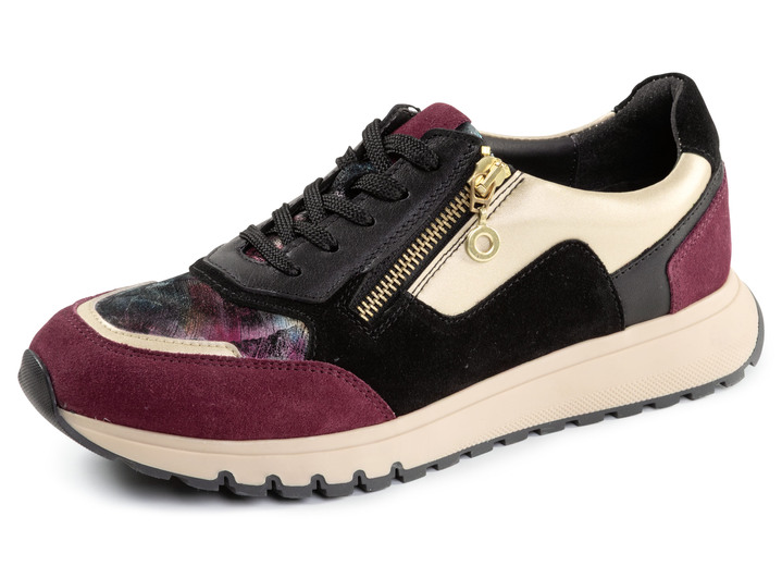 Instappers & veterschoenen - LAURA KENT, stijlvolle damessneakers, breedte G, met uitneembaar voetbed, in Größe 035 bis 041, in Farbe SCHWARZ-BORDEAUX-GOLD Ansicht 1