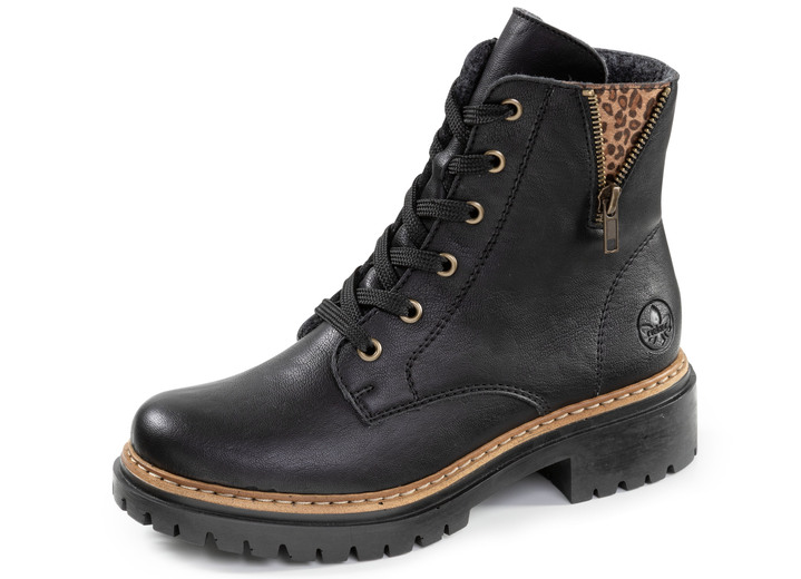 Laarzen & laarsjes - Rieker, trendy dames enkellaarsjes, winterschoenen, met rits, in Größe 036 bis 042, in Farbe ZWART-BRUIN Ansicht 1