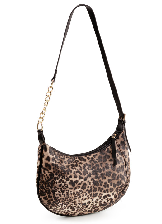 Tassen - Tas, dames, met verstelbare schouderband met kettingdetail Tassen - Tas, dames, met verstelbare schouderband met kettingdetail, in Farbe BRUIN-ZWART