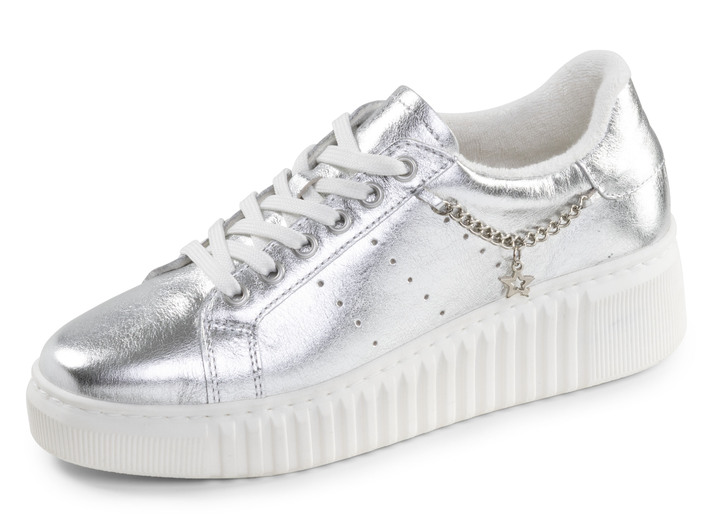 Instappers & veterschoenen - ELENA EDEN, stijlvolle damessneakers, breedte G, uitneembaar voetbed, in Größe 036 bis 042, in Farbe SILBER Ansicht 1