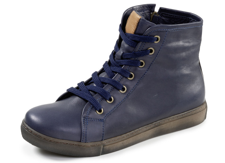 Laarzen & laarsjes - Andrea Conti, klassieke dames enkellaarsjes, winterschoenen, met uitneembaar voetbed, in Größe 036 bis 042, in Farbe MARINE Ansicht 1