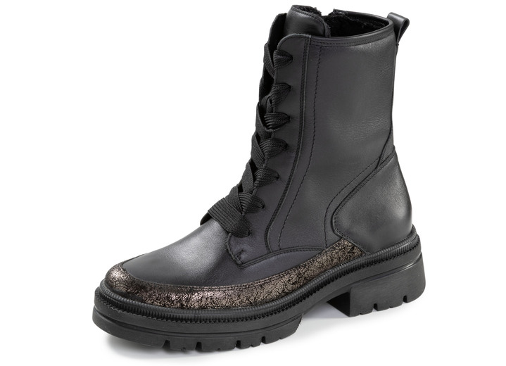 Laarzen & laarsjes - Waldläufer, comfortabele dames enkellaarsjes, winterschoenen, breedte H, met uitneembaar voetbed, in Größe 3 1/2 bis 8, in Farbe ZWART Ansicht 1