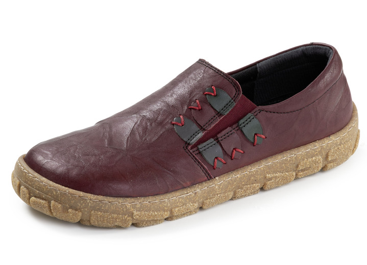 Slipper & Schnürschuhe - Barfußschuhe, in Größe 036 bis 042, in Farbe BURGUND Ansicht 1