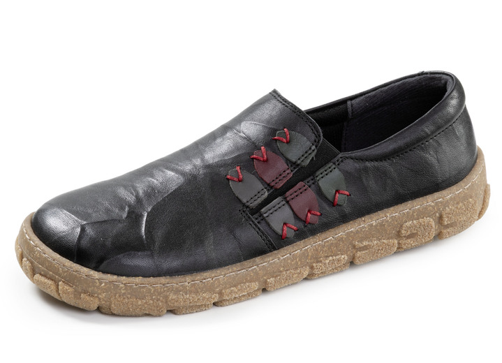 Instappers & veterschoenen - ELENA EDEN, comfortabele damesschoenen op blote voeten, breedte G, met uitneembaar voetbed, in Größe 036 bis 042, in Farbe SCHWARZ Ansicht 1