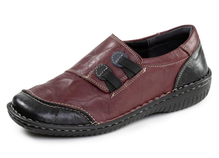Instappers & veterschoenen - ELENA EDEN, klassieke damespantoffels, breedte G, met uitneembaar voetbed, in Größe 036 bis 043, in Farbe BORDEAUX-ZWART Ansicht 1