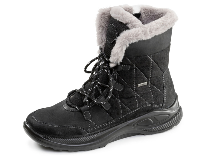 Laarzen & laarsjes - Gevoerde dameslaarzen, winterschoenen, breedte H, met rits, in Größe 036 bis 042, in Farbe SCHWARZ Ansicht 1