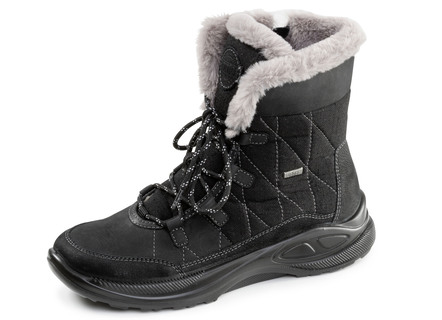 Gevoerde dameslaarzen, winterschoenen, breedte H, met rits