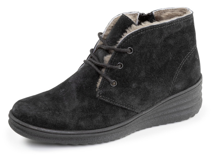 Laarzen & laarsjes - ELENA EDEN, gevoerde dameslaarzen, winterschoenen, met lamsvacht, in Größe 036 bis 042, in Farbe SCHWARZ Ansicht 1