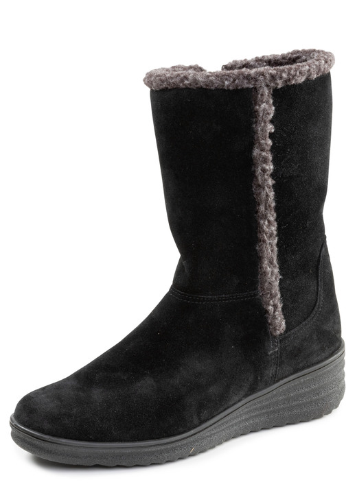Laarzen & laarsjes - ELENA EDEN, gevoerde dameslaarzen, winterschoenen, breedte H, met lamsvacht, in Größe 036 bis 042, in Farbe SCHWARZ-GRAU Ansicht 1