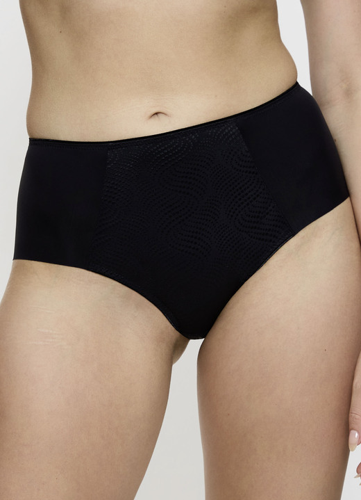 Triumph - Triumph slip met jacquard inzetstuk aan de voorkant, in Größe 036 bis 048, in Farbe SCHWARZ Ansicht 1