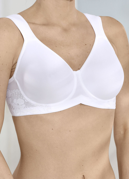BH met beugel - Miss Mary beugelbeha van ademend functioneel materiaal, in Größe 075 bis 105, in Cup C, in Farbe WEISS Ansicht 1