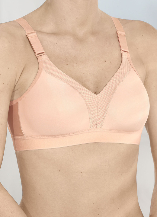 BH zonder beugel - Triumph Triaction Wellness sportbeha voor licht dragen, in Größe 075 bis 095, in Cup B, in Farbe PUDER Ansicht 1