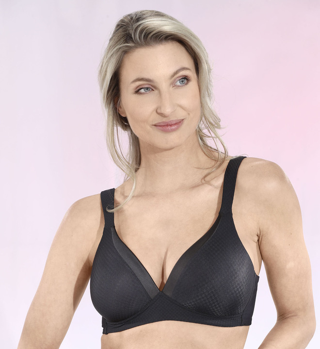 BH zonder beugel - Naturana bh met verstevigde rug, in Größe 075 bis 095, in Cup A, in Farbe SCHWARZ Ansicht 1