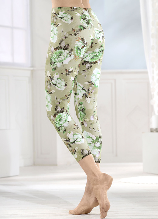 Leggings - Laurina leggings in 7/8 lengte, in Größe 036 bis 052, in Farbe OLIJFKLEURIG Ansicht 1