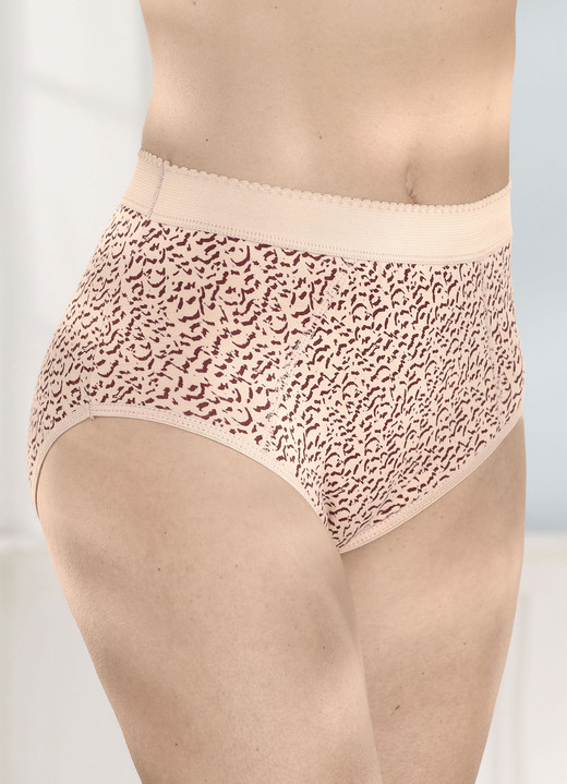Slips - Zespack corrigerende slips met verstevigde buikzone, in Größe 038 bis 056, in Farbe 2X BEIGE-BORDEAUX BEDRUCKT, 2X BEIGE, 2X BORDEAUX Ansicht 1
