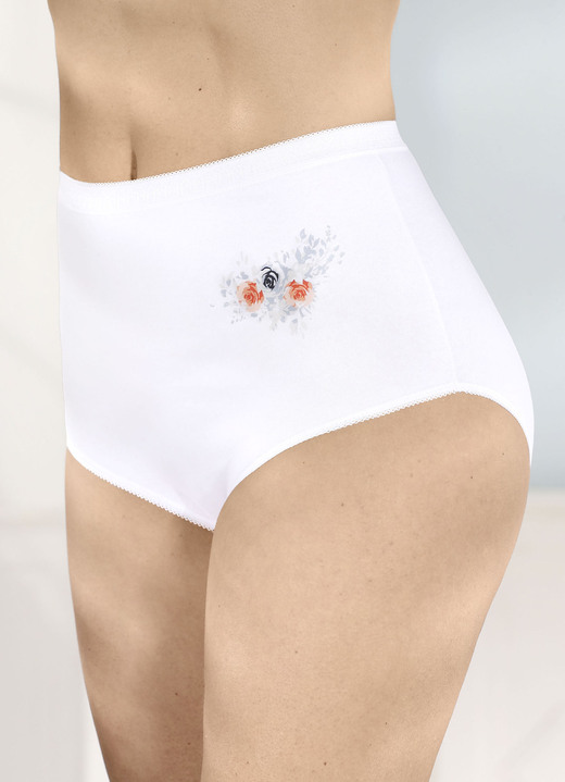 Slips - Vijfpack slips met bloemenmotief, in Größe 038 bis 058, in Farbe 5X WEISS Ansicht 1