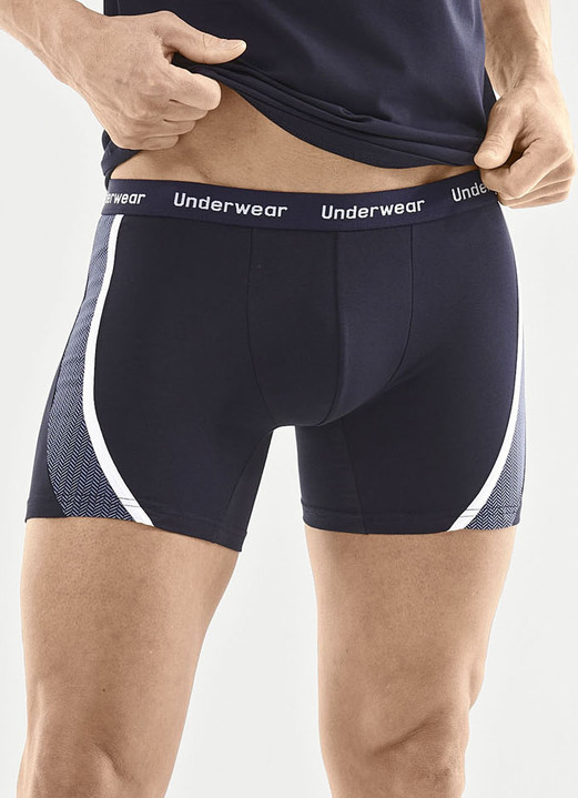 Pants & boxershorts - Driepack broeken met bedrukte inzetstukken, in Größe 005 bis 011, in Farbe 2X NAVY, 1X SCHWARZ Ansicht 1