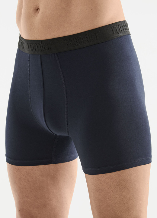 Pants & boxershorts - Zespak broeken met elastische tailleband, in Größe 005 bis 011, in Farbe 2X NAVY, 2X SCHWARZ, 2X GRAU MELIERT Ansicht 1