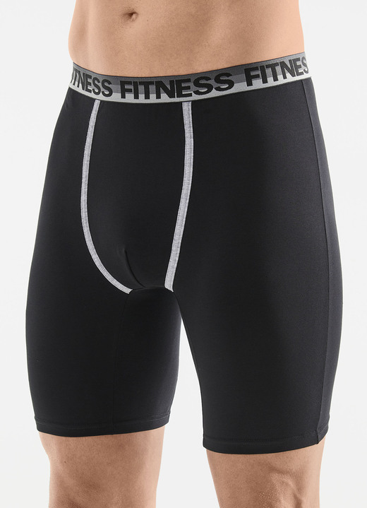 Pants & Boxershorts - Dreierpack Longpants, in Größe 005 bis 011, in Farbe 2X SCHWARZ, 1X HELLGRAU MELIERT