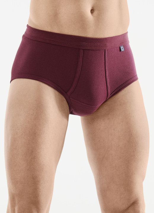 Slips & Unterhosen - Dreierpack Slips, in Größe 005 bis 014, in Farbe 2X RUBINROT, 1X DUNKELGRAU Ansicht 1