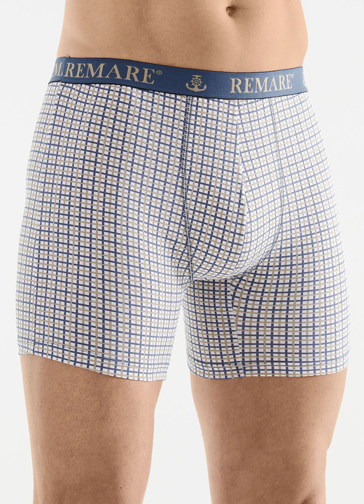 Pants & boxershorts - Driepack geruite broeken, in Größe 005 bis 011, in Farbe 2X WEISS-SAND-BLAU, 1X WEISS-SAND-SCHWARZ Ansicht 1