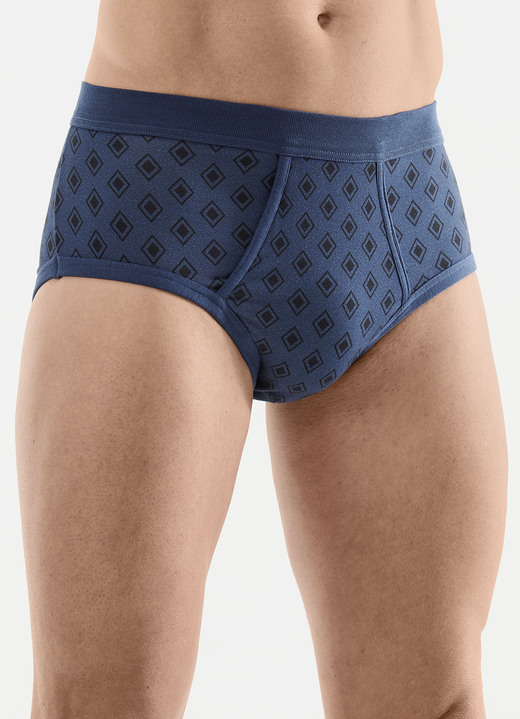 Slips & Unterhosen - Dreierpack Slips, in Größe 005 bis 011, in Farbe 3X INDIGOBLAU-SCHWARZ