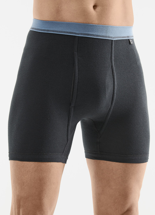 Slips & onderbroeken - Pfeilring driepack fijne ribonderbroeken, in Größe 005 bis 014, in Farbe 3X ANTHRAZIT-JEANSBLAUW