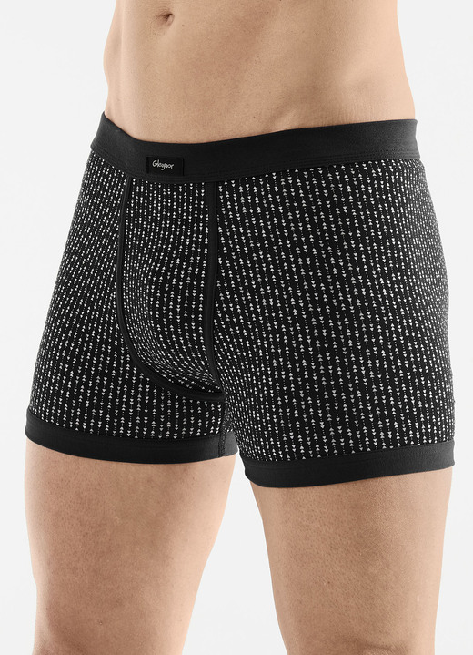 Slips & Unterhosen - Viererpack Unterhosen, in Größe 005 bis 011, in Farbe 2X SCHWARZ-BUNT, 2X UNI SCHWARZ