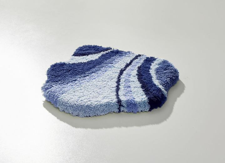 Badgarnituren - Vorleger halbrund, in Größe 100 (Vorleger halbrund, 50/ 80 cm) bis 112 (WC-Deckelbezug, 47/ 50 cm), in Farbe BLAU Ansicht 1
