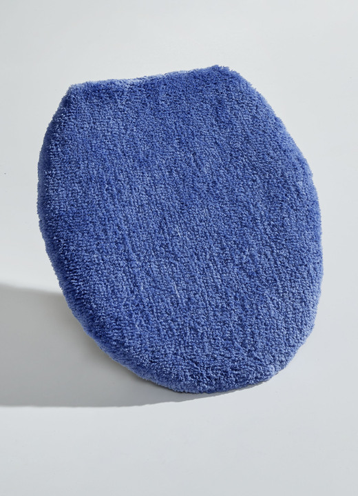 Badgarnituren - Vorleger halbrund, in Größe 100 (Vorleger halbrund, 50/ 80 cm) bis 112 (WC-Deckelbezug, 47/ 50 cm), in Farbe BLAU Ansicht 1
