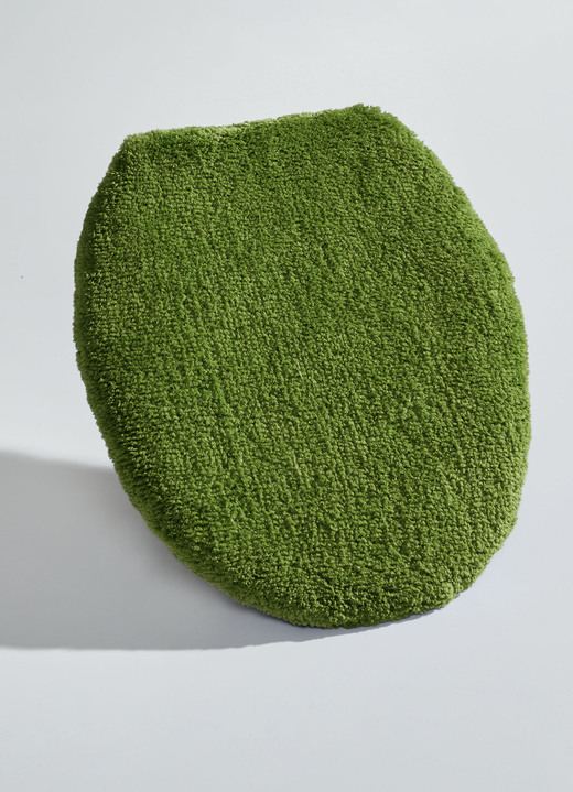 Badmatten - Heerlijk zachte badkamerset, in Größe 100 (Matje, halfrond 50/80 cm) bis 112 (Toiletdekselafdekking 47/50 cm), in Farbe GRÜN Ansicht 1