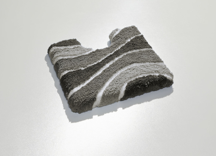 Badgarnituren - Vorleger halbrund, in Größe 100 (Vorleger halbrund, 50/ 80 cm) bis 112 (WC-Deckelbezug, 47/ 50 cm), in Farbe ANTHRAZIT Ansicht 1