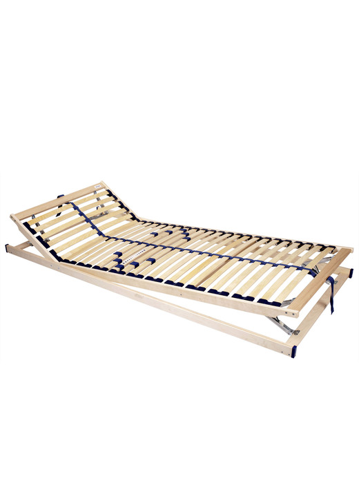 Lattenbodems - Veerhouten frame met elastische veerhouten latten, in Größe 129 (80/190 cm) bis 135 (140/200 cm), in Farbe , in Ausführung Niet verstelbaar hoofd- en voetgedeelte