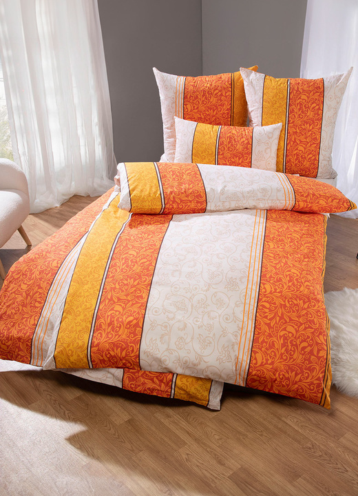 Beddengoed - Beddengoedset in renforcé-kwaliteit, in Größe 111 (40/80 cm + 135/200 cm) bis 412 (2x 80/80 cm + 2x 135/200 cm), in Farbe TERRA Ansicht 1
