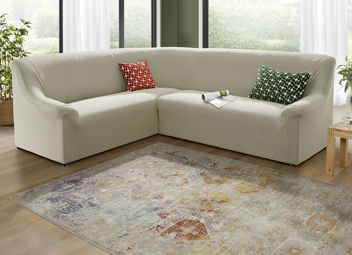 Sessel- & Sofaüberwürfe - Sesselbezug, in Größe 101 (Sesselbezug) bis 112 (Stuhlbezug, 2er-Set), in Farbe BEIGE Ansicht 1