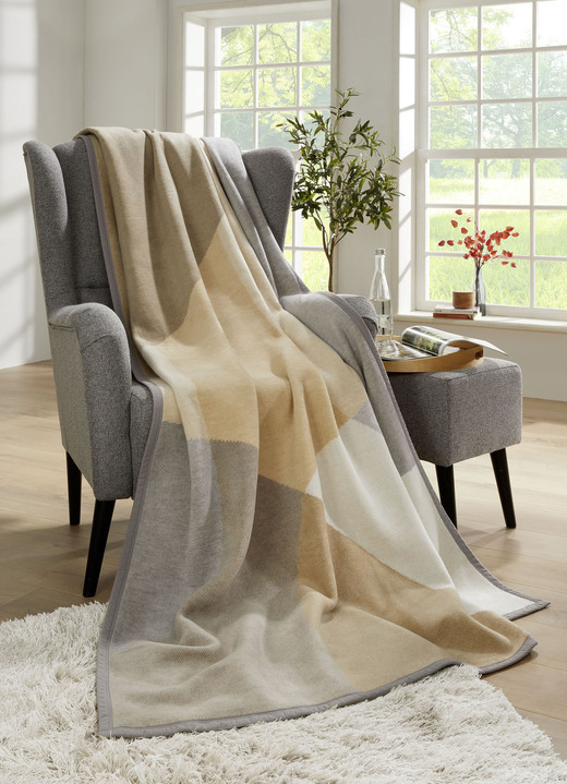 Huishoudtextiel - Dekbed met velours rand, in Farbe NATUR Ansicht 1