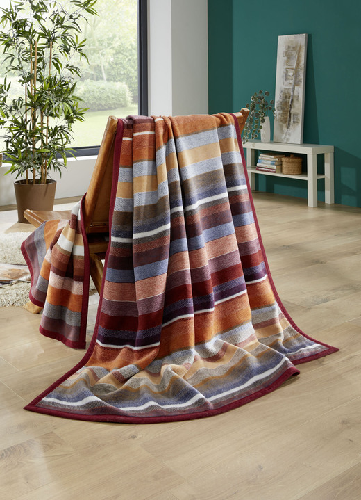 Woondekens - Dekbed met velours rand, in Farbe MULTICOLOR, in Ausführung Met gestreept design Ansicht 1