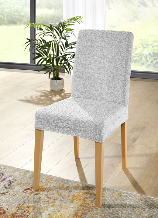Sessel- & Sofaüberwürfe - Stuhlbezug, in Größe 106 (Stuhlbezug) bis 111 (Stuhlbezug, 2er-Set), in Farbe SILBER Ansicht 1