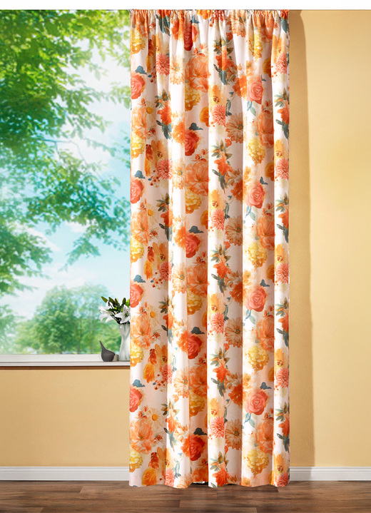 Klassiek - Overgordijn met universele railtape, in Größe 358 (H 145 x B 140 cm) bis 456 (H 245 x B 140 cm), in Farbe TERRA