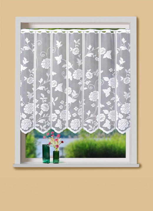Kurzgardinen - Kleinfenster-Store, in Größe 878 (80x 98 cm) bis 898 (120x198 cm), in Farbe WEISS