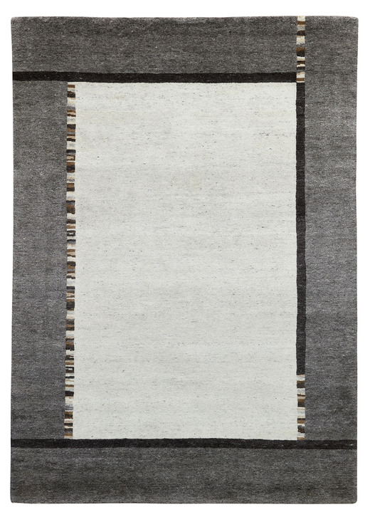 Modern - Handgemaakte bruggen en tapijten, in Größe 113 (vloerkleed, 70 x 140 cm) bis 292 (tapijt, 250 x 350 cm), in Farbe GRIJS Ansicht 1