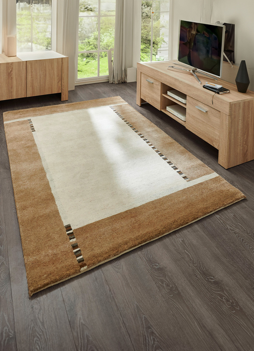 Modern - Handgemaakte bruggen en tapijten, in Größe 113 (vloerkleed, 70 x 140 cm) bis 292 (tapijt, 250 x 350 cm), in Farbe BEIGE Ansicht 1