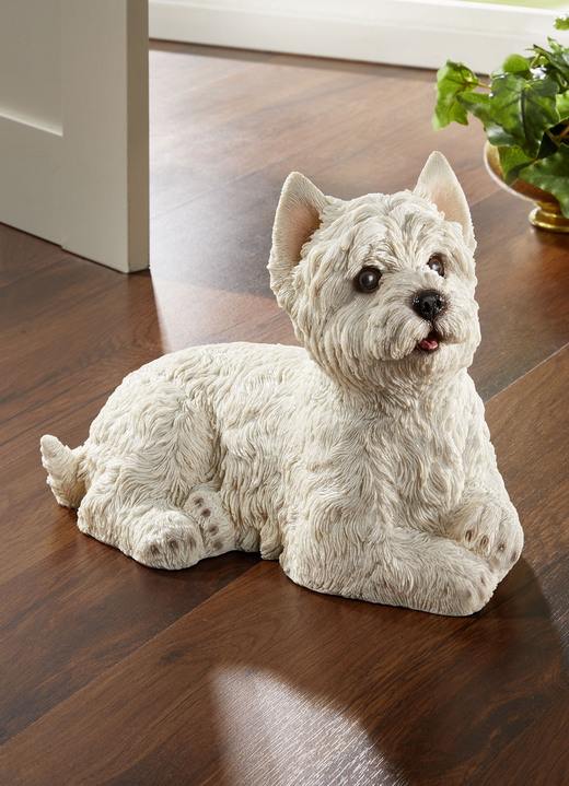 Figuren - West Highland Terrier- liegend, in Farbe WEISS