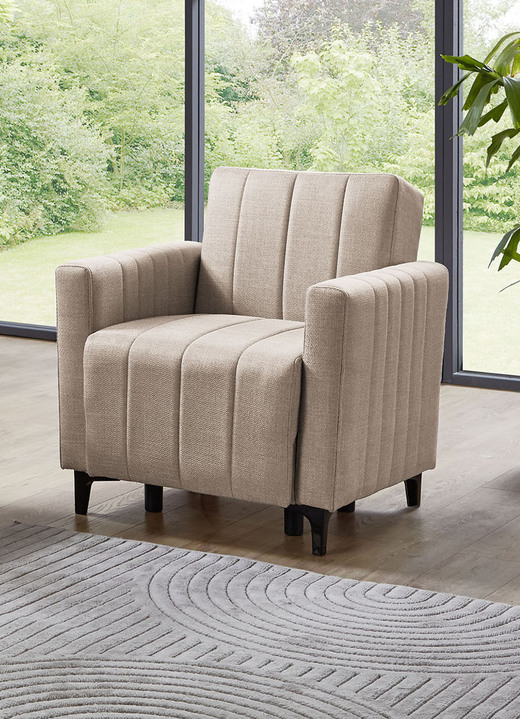 Gestoffeerde meubels - Vrijstaande gestoffeerde meubels met bedfunctie, in Farbe BEIGE, in Ausführung Fauteuil Ansicht 1