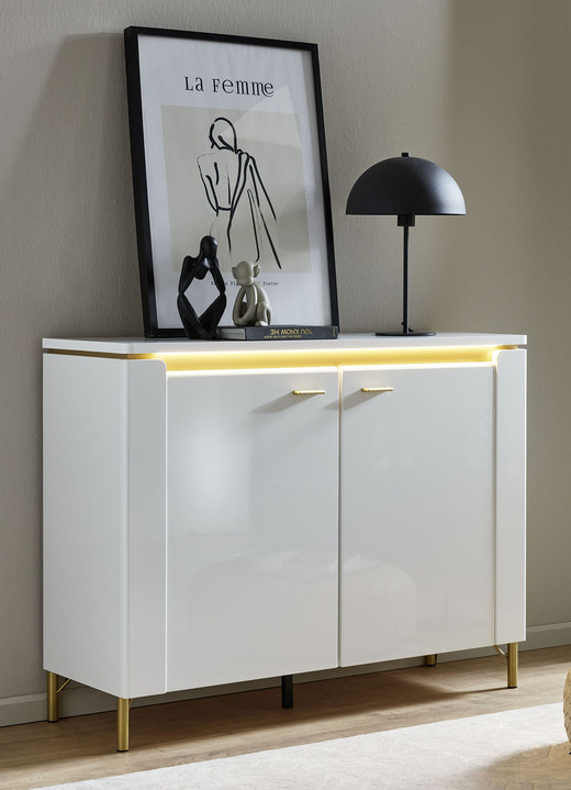 Commodes - Ladekast met ledverlichting en softclose, in Farbe WITGOUD Ansicht 1