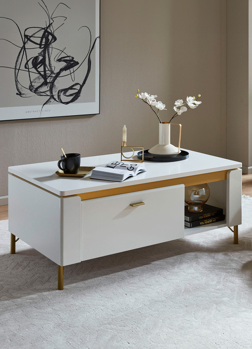 Salontafels - Salontafel met lade, in Farbe WITGOUD Ansicht 1