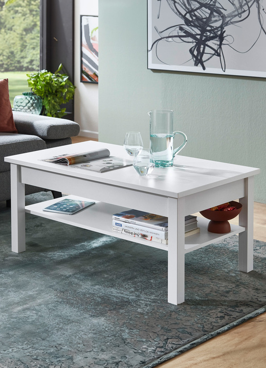 Salontafels - Salontafel met veel opbergruimte, in Farbe WEISS